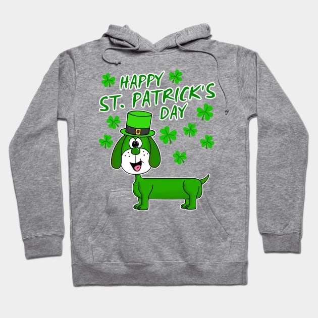 Happy St. Patrick's Day 2022 Dachshund Dog Lover Hoodie by doodlerob